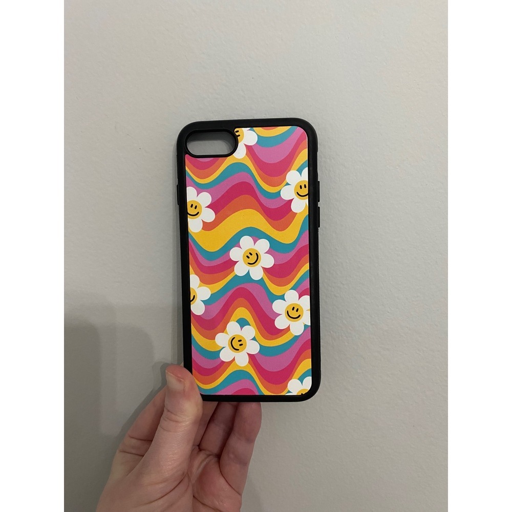 Phone Case Unisex iPhone 6 7 8 SE 2020 Multicolor Retro Wavy Smiley Daisy Groovy